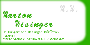 marton wisinger business card